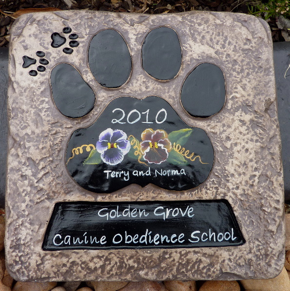 Personalised - Hand Painted Plaque Square Paw Print Large - Click Image to Close